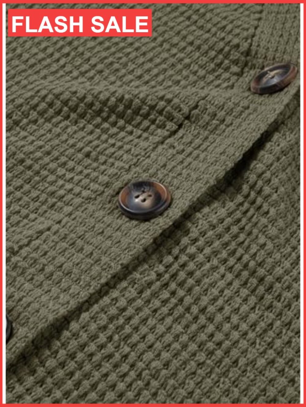 Waffle Knit Button Down Shacket Blouse Short Sleeve V Neck Casual Dressy - Picture 5 of 7